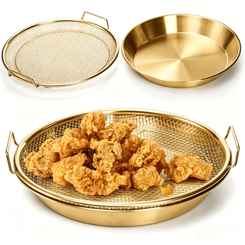 Commercial Kitchen Pots And Pans - Grille de friteuse robuste dorée, panier