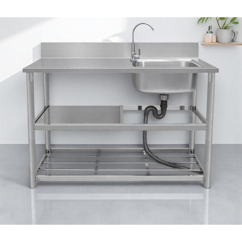 Commercial Kitchen Worktops - Évier autoportant en acier inoxydable avec