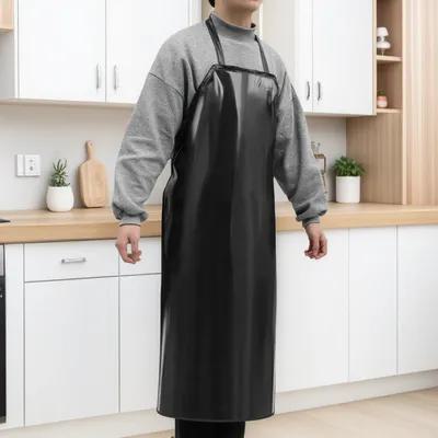 Commercial Kitchen Paint - Tablier en PVC noir robuste 110x80cm,