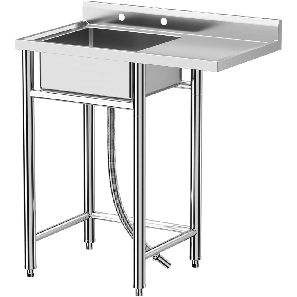 Commercial Kitchen Worktops - Évier en acier inoxydable, 36x21x40 dans