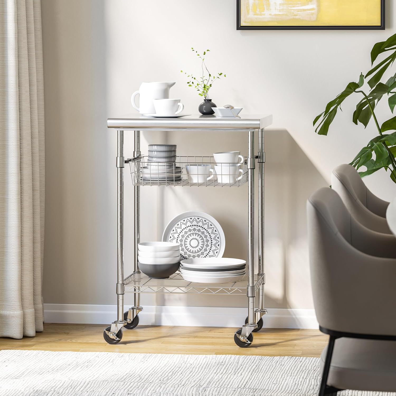 Table de préparation alimentai - Commercial Kitchen Island On Wheels avis et prix