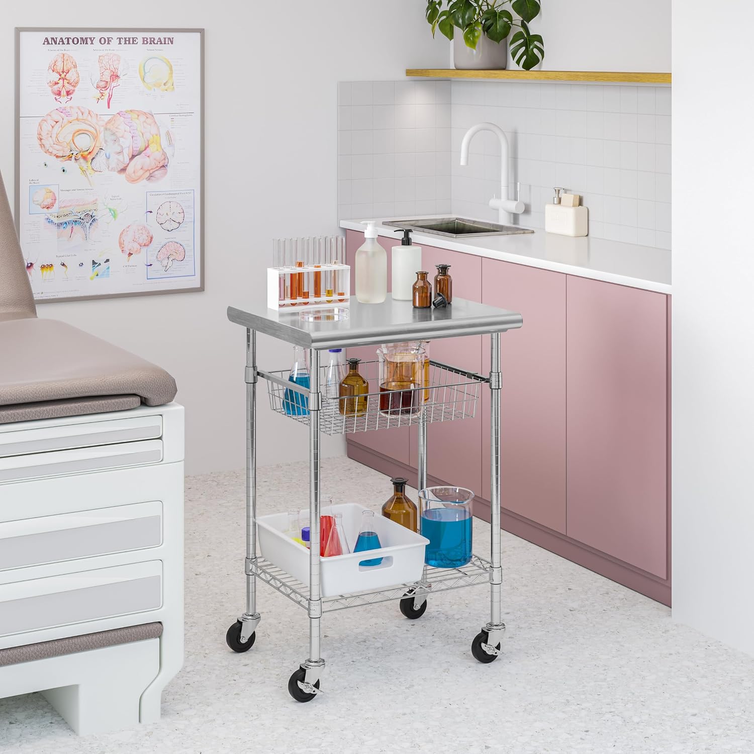 Table de préparation alimentai - Commercial Kitchen Island On Wheels avis et prix